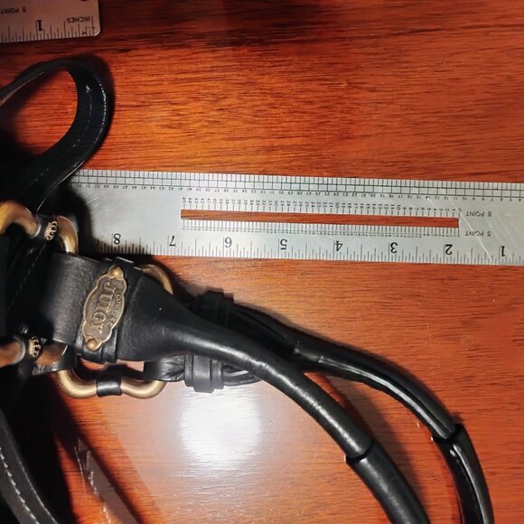 Juicy Couture BLACK LEATHER satchel Logo legacy Bag purse  ICONIC - Picture 5 of 16